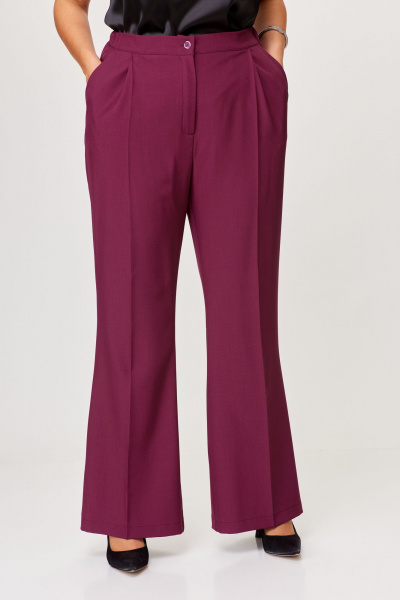 Деловой костюм из текстиля жакет и брюки ANASTASIA MAK 1205 винный - фото 9