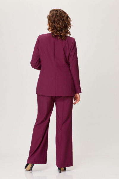 Деловой костюм из текстиля жакет и брюки ANASTASIA MAK 1205 винный - фото 2
