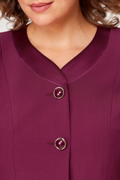 Деловой костюм из текстиля жакет и брюки ANASTASIA MAK 1205 винный - фото 8