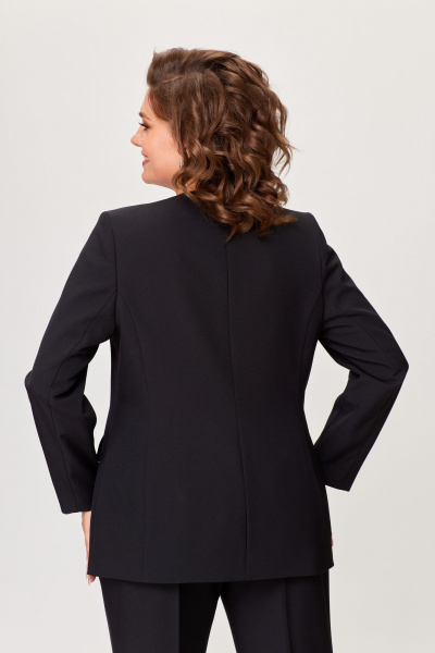 Элегантный костюм из текстиля брюки и жакет ANASTASIA MAK 1205 черный - фото 15