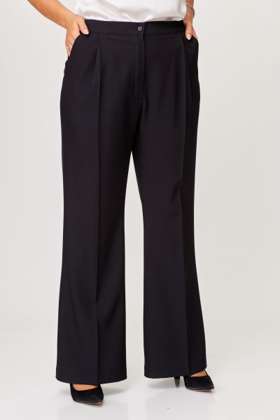 Элегантный костюм из текстиля брюки и жакет ANASTASIA MAK 1205 черный - фото 4