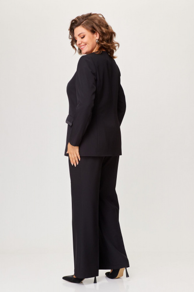 Элегантный костюм из текстиля брюки и жакет ANASTASIA MAK 1205 черный - фото 2