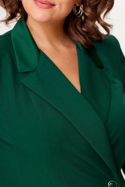 Платье из текстиля с разрезом и V-образным вырезом ANASTASIA MAK 1206 зеленый - фото 10