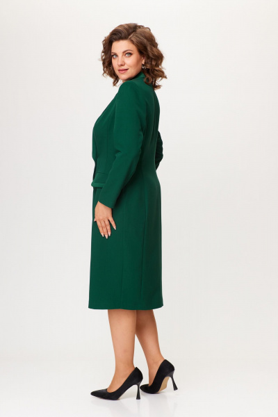 Платье из текстиля с разрезом и V-образным вырезом ANASTASIA MAK 1206 зеленый - фото 5