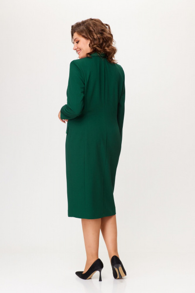 Платье из текстиля с разрезом и V-образным вырезом ANASTASIA MAK 1206 зеленый - фото 2