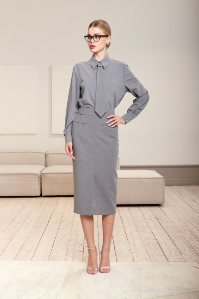 Деловая юбка-карандаш из костюмной ткани DAVYDOV 6488 - фото 1