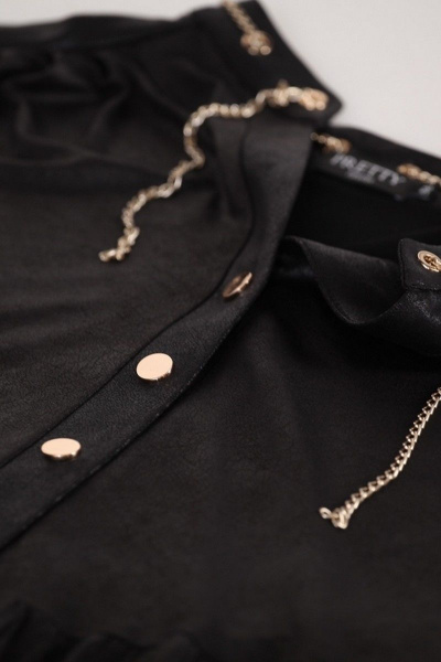 Платье приталенное с воланами из трикотажа Pretty 1311 черный - фото 5