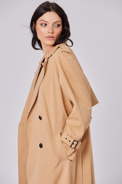 Демисезонный тренч в стиле классика с поясом Rivoli 1054.1 пшеничный - фото 9