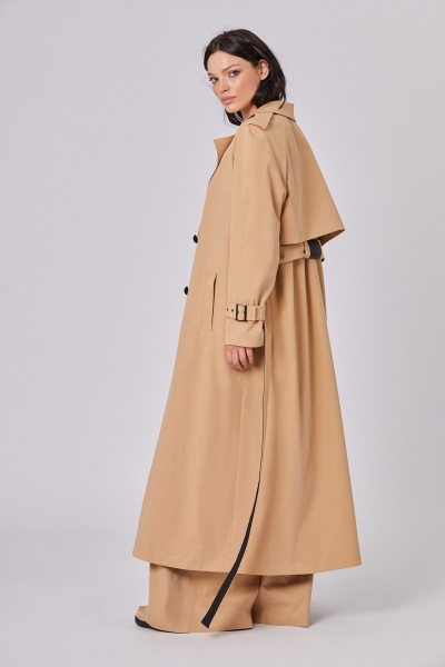 Демисезонный тренч в стиле классика с поясом Rivoli 1054.1 пшеничный - фото 8