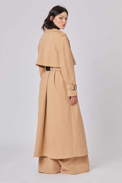 Демисезонный тренч в стиле классика с поясом Rivoli 1054.1 пшеничный - фото 7