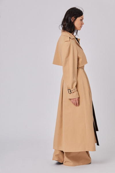 Демисезонный тренч в стиле классика с поясом Rivoli 1054.1 пшеничный - фото 5