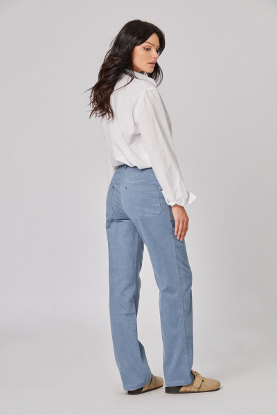 Деловая блуза из хлопка и текстиля с классическим кроем Rivoli 2405 белый - фото 7