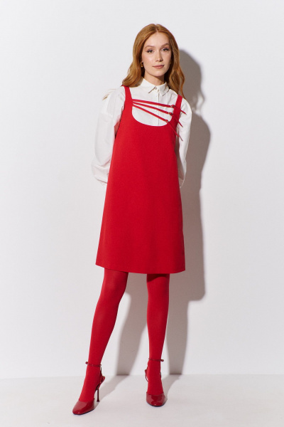 Красный сарафан прямого кроя на подкладке из текстиля FLAIM 1087.01 красный - фото 5