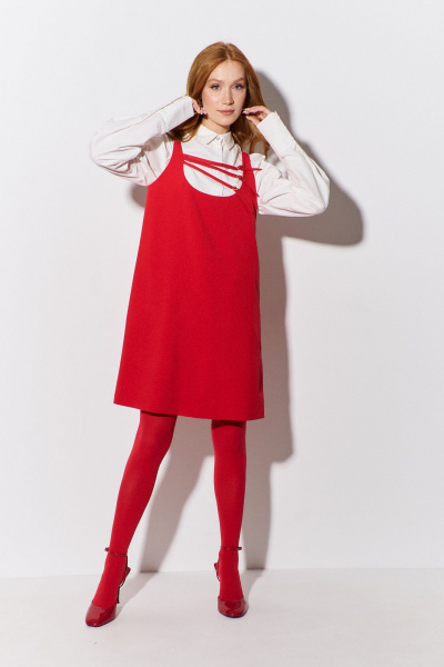 Красный сарафан прямого кроя на подкладке из текстиля FLAIM 1087.01 красный - фото 1