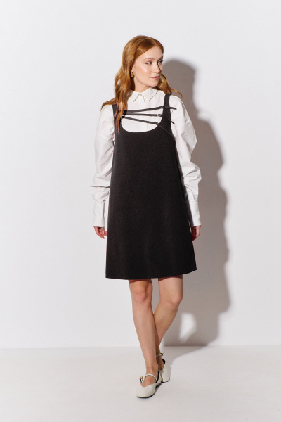 Черный сарафан прямого силуэта на подкладке из текстиля FLAIM 1087.02 черный - фото 2