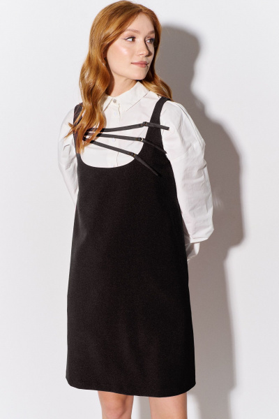 Черный сарафан прямого силуэта на подкладке из текстиля FLAIM 1087.02 черный - фото 1