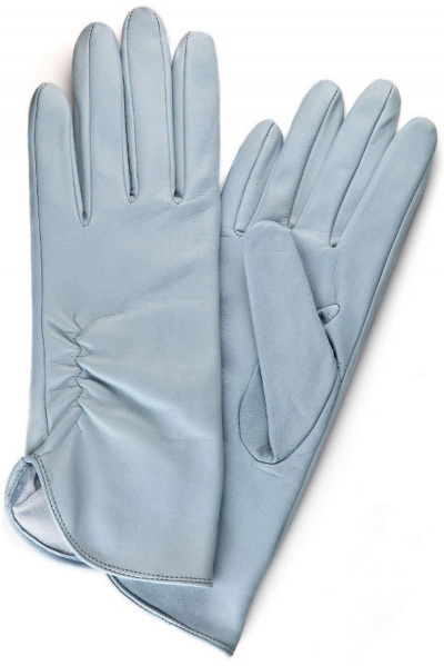 Демисезонные перчатки из натуральной кожи голубого цвета ACCENT 119р голубой - фото 1