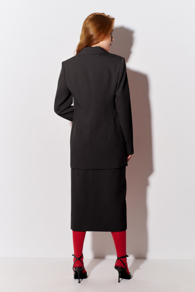 Жакет приталенный двубортный из костюмной ткани на подкладке FLAIM 1089.02 черный - фото 5