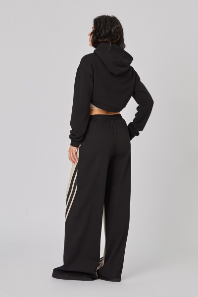 Брюки из хлопка и трикотажа с эффектом расклешения Rivoli 9007 бежевый_чёрный - фото 7