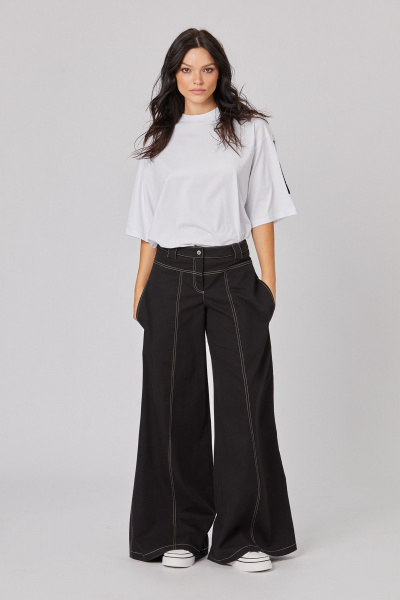 Джинсы расклешенные из текстиля с низкой посадкой Rivoli 5223 чёрный - фото 6