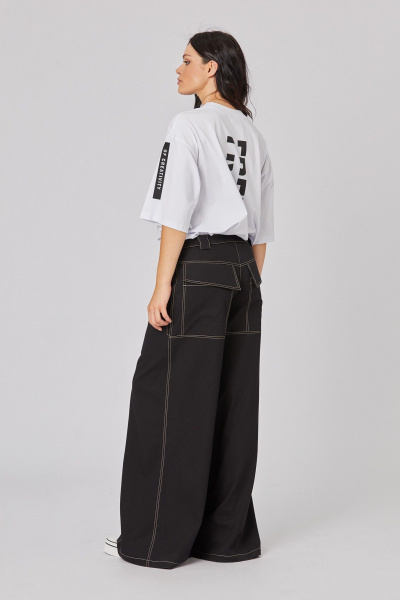 Джинсы расклешенные из текстиля с низкой посадкой Rivoli 5223 чёрный - фото 5