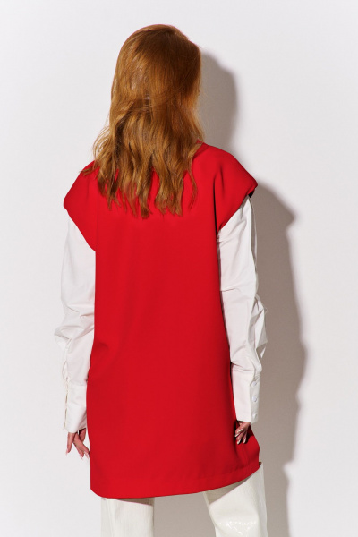 Красный жилет из костюмной ткани с двубортной застежкой FLAIM 1096.02 красный - фото 5