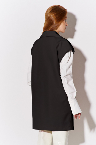 Черный жилет с карманами из костюмной ткани FLAIM 1096.03 черный - фото 2