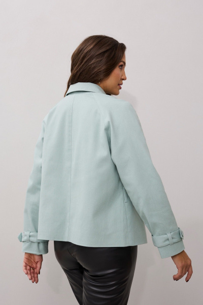 Жакет демисезонный бирюзовый двубортный MALI 124-040 бирюза - фото 6