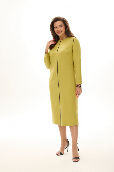 Платье полуприлегающего силуэта с поясом MALI 424-025 горчица - фото 5