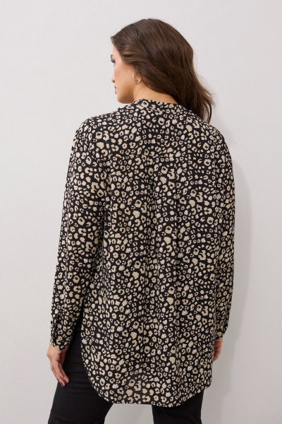 Блуза из ткани с накладными карманами и складками MALI 624-042 леопард - фото 9