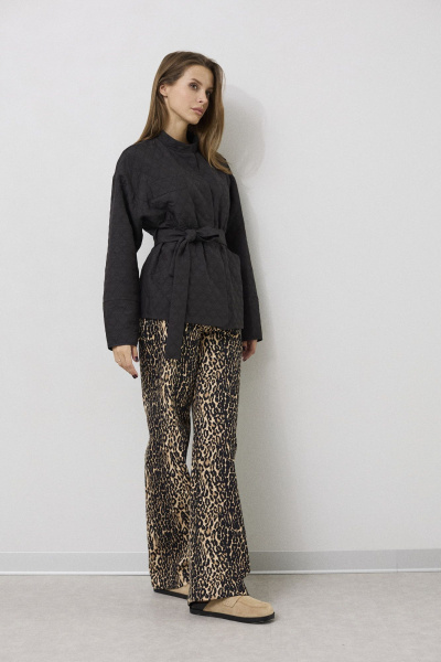 Жакет утепленный полуприлегающего силуэта из текстиля DAVA 3134 черный - фото 4