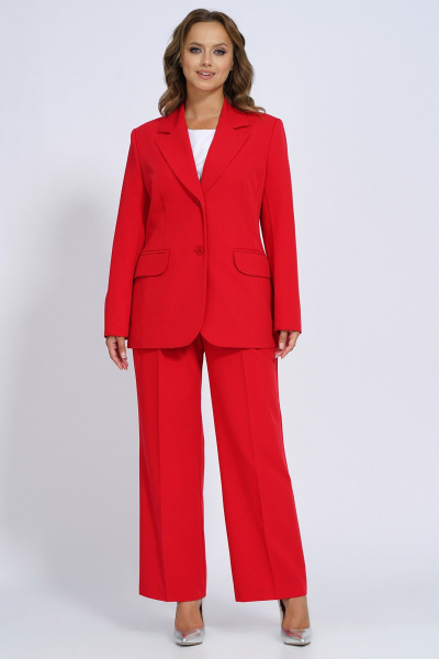 Деловой костюм из костюмной ткани с асимметричным кроем Пинск-Стиль 177 - фото 9