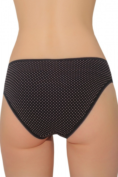 Трусы женские трикотаж высокие по бедру, средняя посадка ЛЕДИ ГРАНД 201101-1 черный_в_горошек - фото 2