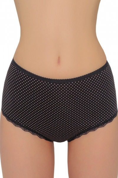 Трусы женские трикотаж высокая линия талии, защищенность ЛЕДИ ГРАНД 231117 черный_в_горошек - фото 3