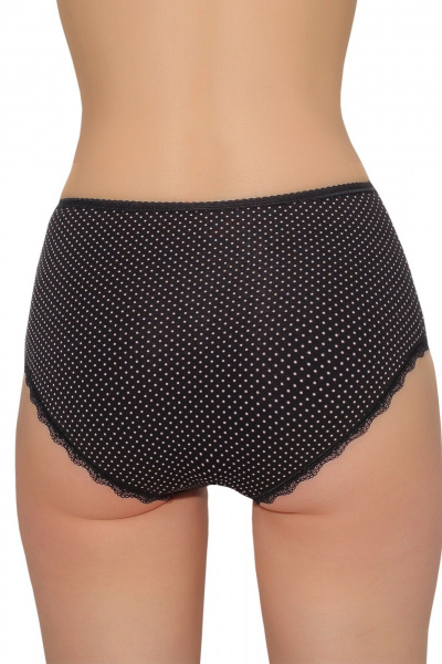 Трусы женские трикотаж высокая линия талии, защищенность ЛЕДИ ГРАНД 231117 черный_в_горошек - фото 2