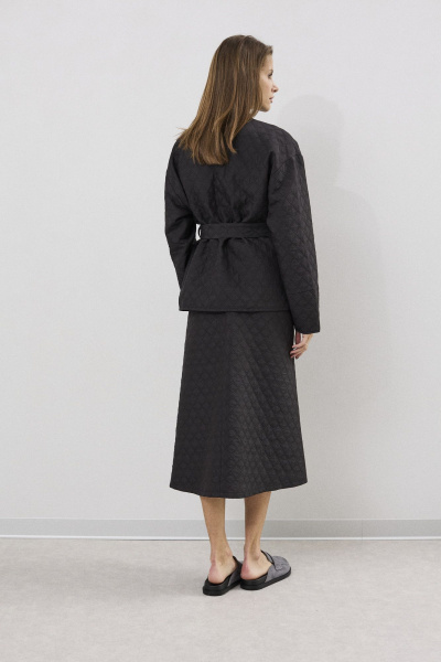 Жакет и юбка комплект полуприлегающего силуэта текстиль DAVA 2134 черный - фото 2