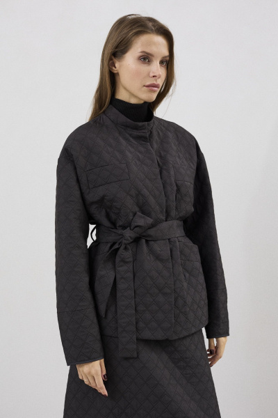 Жакет и юбка комплект полуприлегающего силуэта текстиль DAVA 2134 черный - фото 4