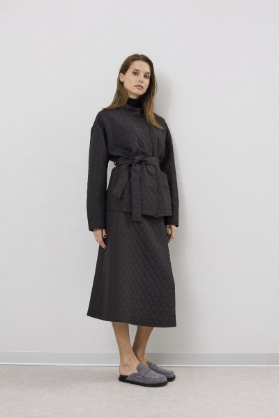 Жакет и юбка комплект полуприлегающего силуэта текстиль DAVA 2134 черный - фото 3