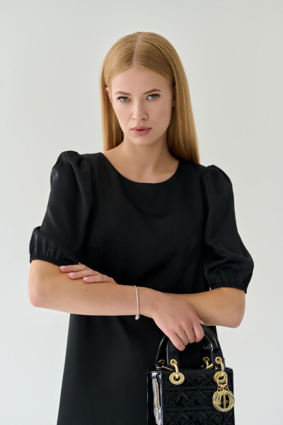 Классическое черное мини платье с шнуровкой на спине Мастер Мод 855ас чёрный - фото 2