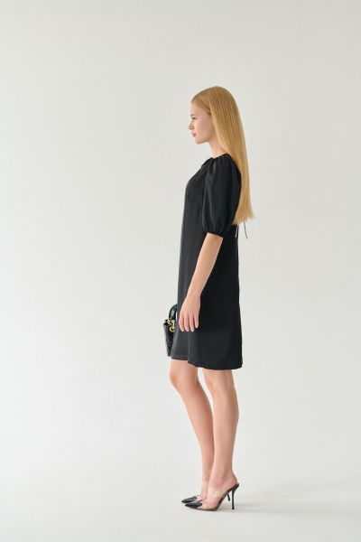 Классическое черное мини платье с шнуровкой на спине Мастер Мод 855ас чёрный - фото 5