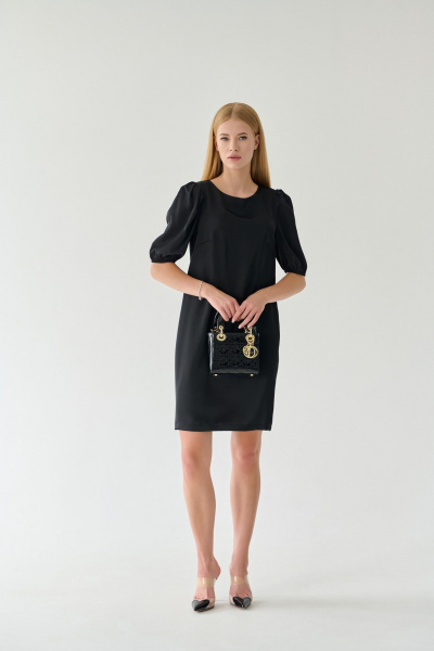 Классическое черное мини платье с шнуровкой на спине Мастер Мод 855ас чёрный - фото 1