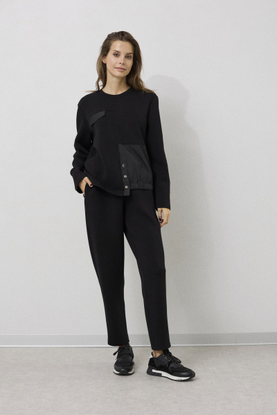 Короткая дубленка из искусственного меха с карманами DAVA 2215 черный - фото 2