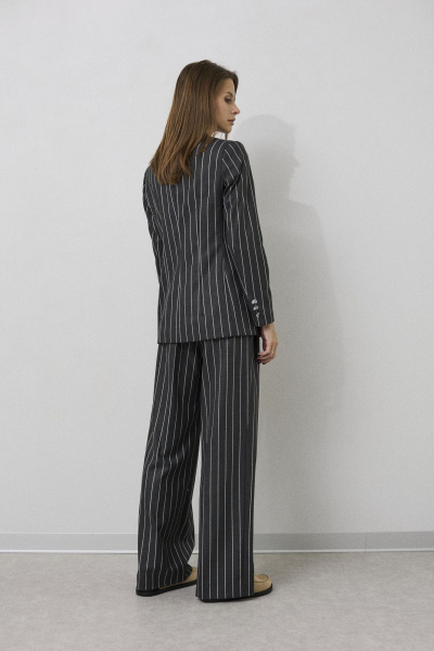 Костюм из костюмной ткани с карманами и свободным кроем DAVA 2216 темно-серый - фото 2