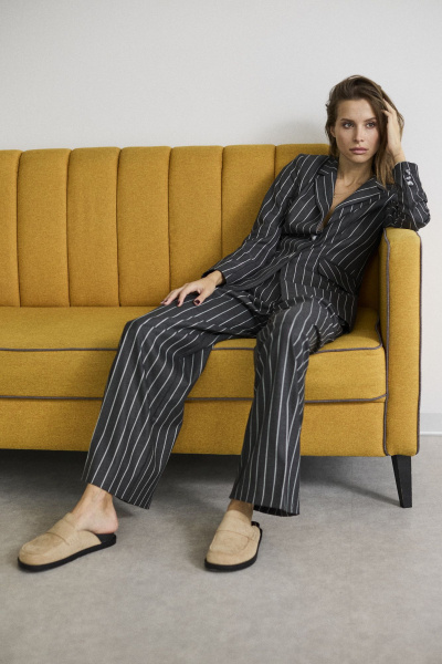 Костюм из костюмной ткани с карманами и свободным кроем DAVA 2216 темно-серый - фото 4