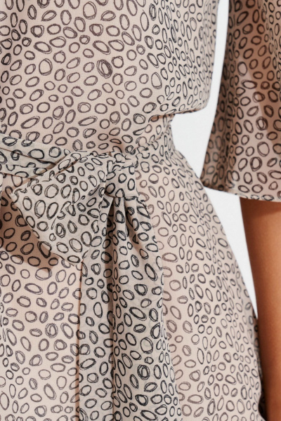 Платье из шифона с мелким рисунком по колено Morozov Amavie 1.1884_A3_Merle_бежевые_шарики - фото 6