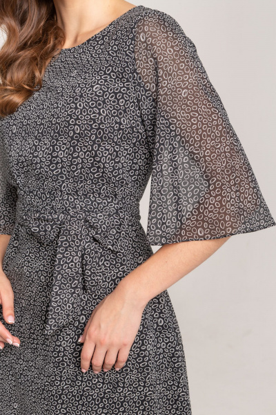 Платье из шифона с мелким рисунком на демисезон Morozov Amavie 1.1884_A3_Merle_черные_шарики - фото 5