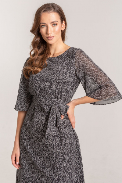 Платье из шифона с мелким рисунком на демисезон Morozov Amavie 1.1884_A3_Merle_черные_шарики - фото 4