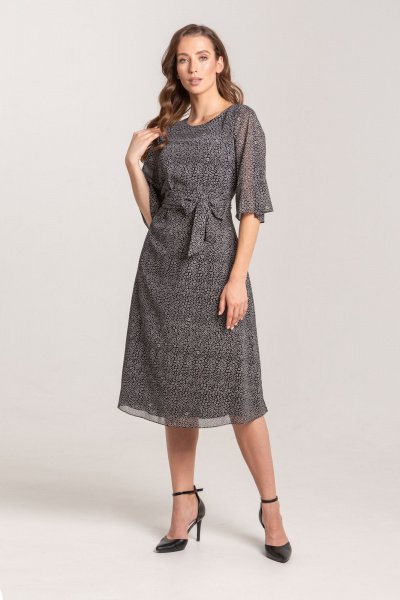 Платье из шифона с мелким рисунком на демисезон Morozov Amavie 1.1884_A3_Merle_черные_шарики - фото 3