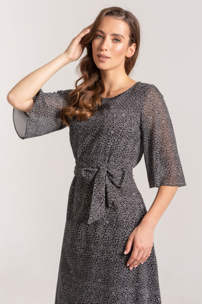 Платье из шифона с мелким рисунком на демисезон Morozov Amavie 1.1884_A3_Merle_черные_шарики - фото 2