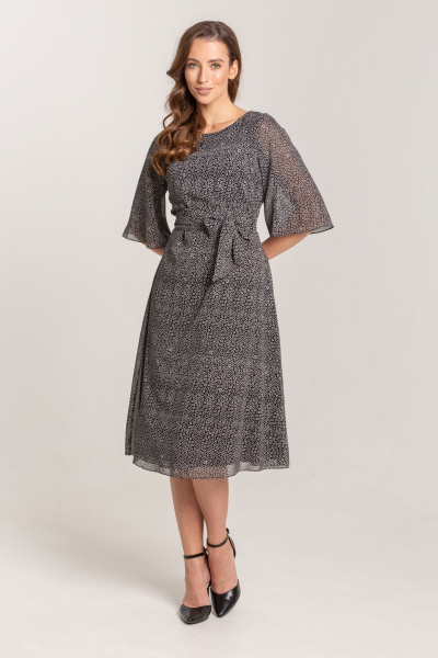 Платье из шифона с мелким рисунком на демисезон Morozov Amavie 1.1884_A3_Merle_черные_шарики - фото 1